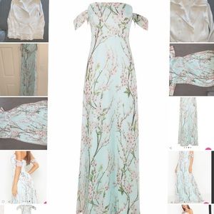 Boohoo floral off the shoulder dress, mint